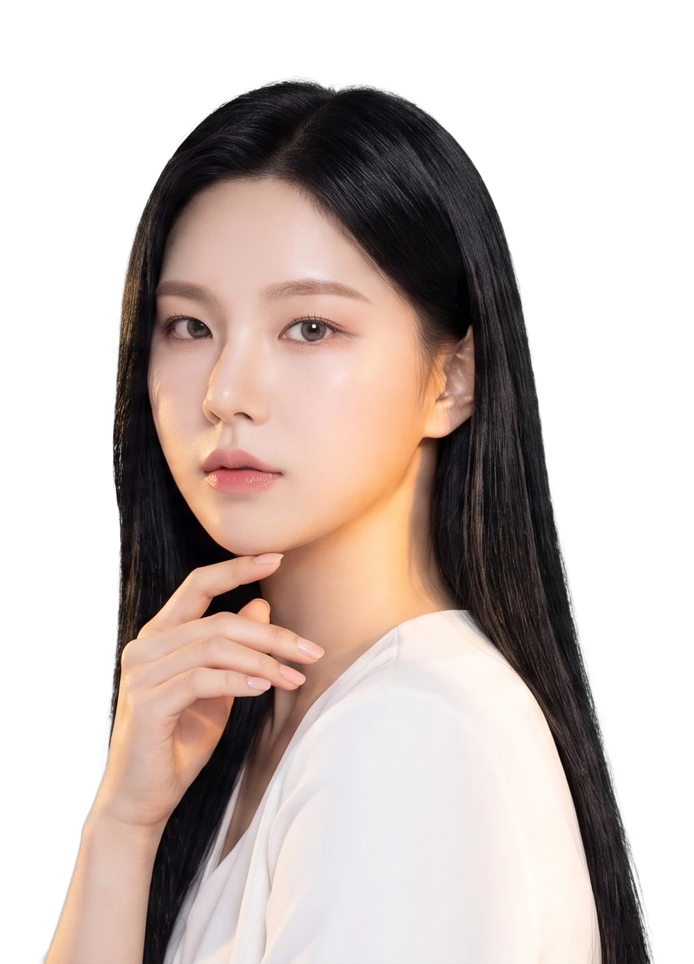 단정한 눈매의 여성 상반신 컨셉 이미지