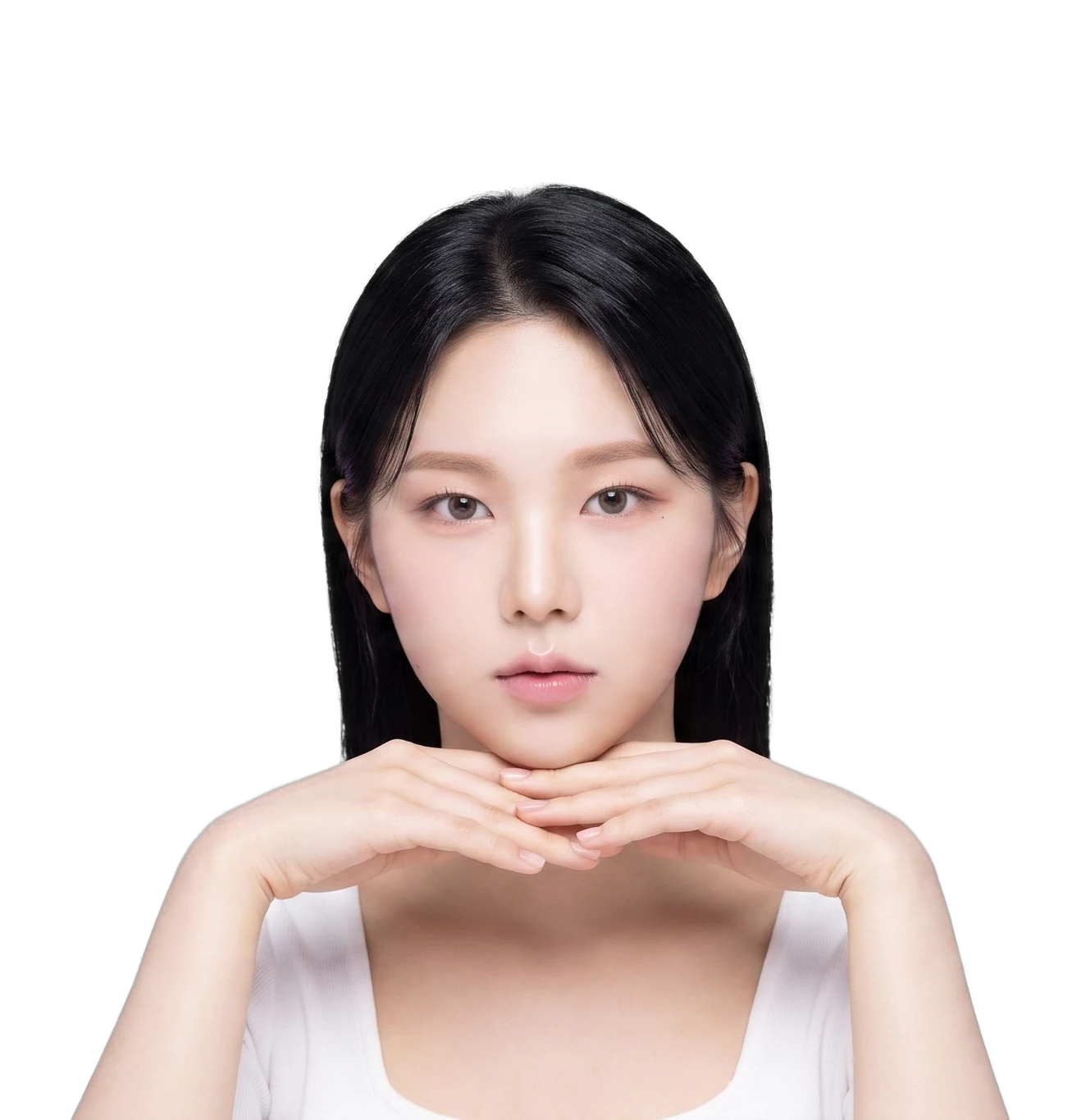 단정한 눈매의 여성 상반신 컨셉 이미지