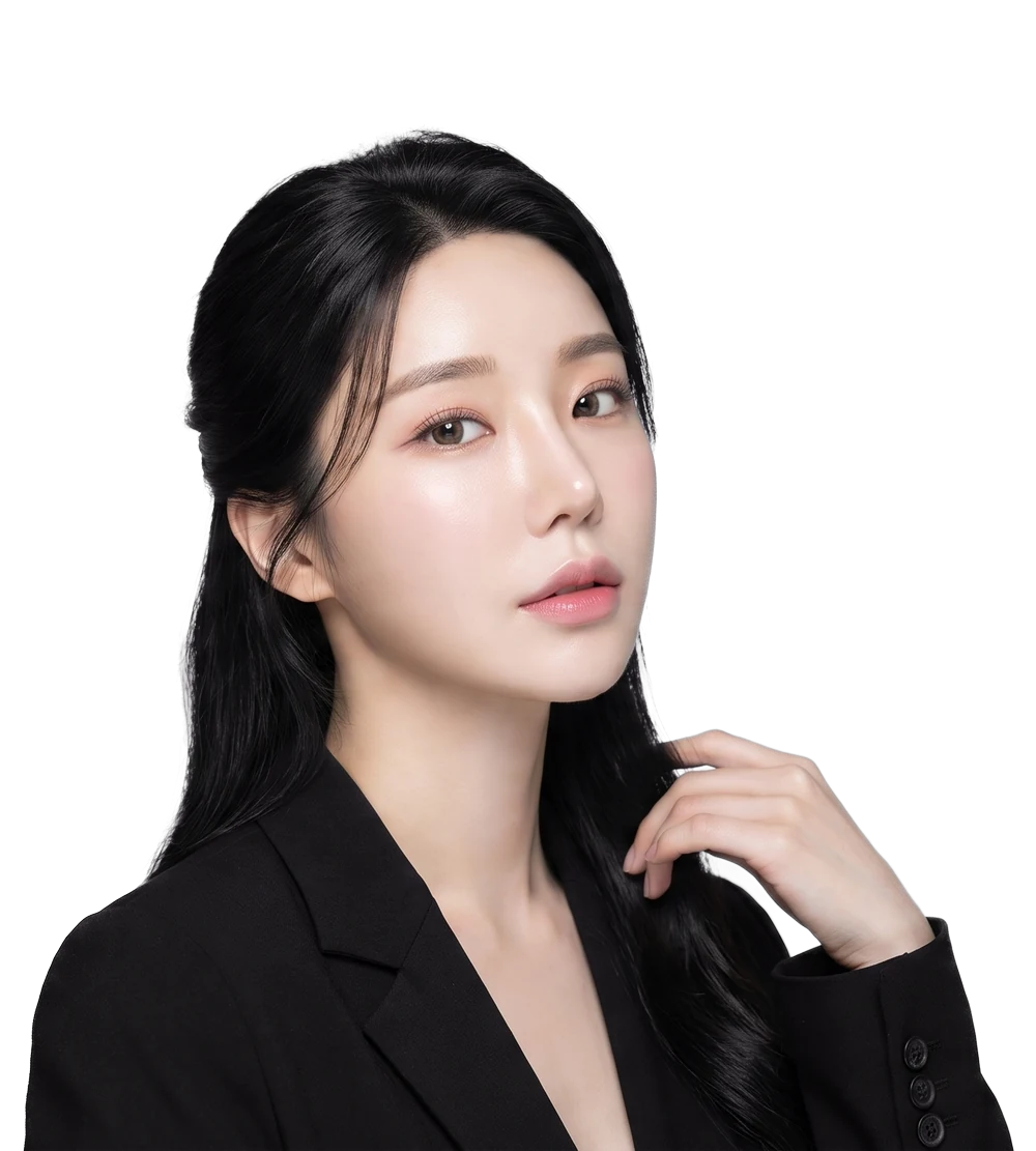 맑은 피부결의 여성 상반신 컨셉 이미지